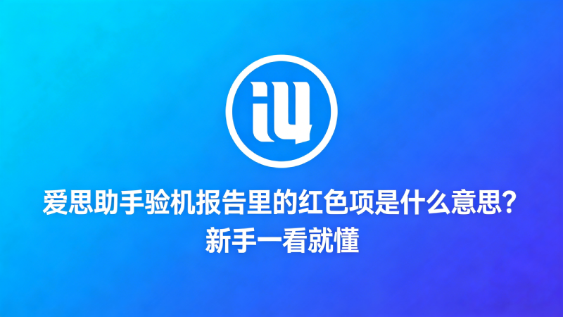 爱思助手验机报告里的红色项是什么意思？新手一看就懂